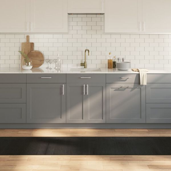 vidaXL Tapis rectangulaire noir 60x400 cm bambou