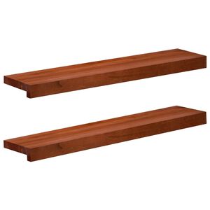 vidaXL Appuis de fen&ecirc;tre 2 pc Marron 70 x 15 x 2 cm