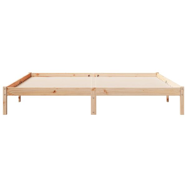 vidaXL Cadre de lit extra long sans matelas 180x210 cm bois massif pin