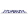 vidaXL Auvent r&eacute;tractable bleu et blanc 4,5x3 m tissu et aluminium
