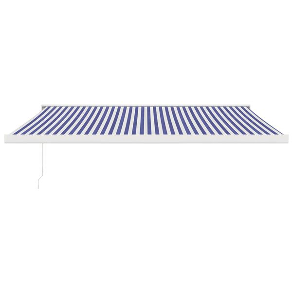 vidaXL Auvent r&eacute;tractable bleu et blanc 4,5x3 m tissu et aluminium