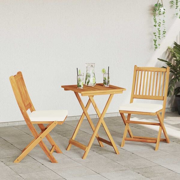 vidaXL Ensemble bistro de jardin 3 pcs Marron Bois d'Acacia Massif