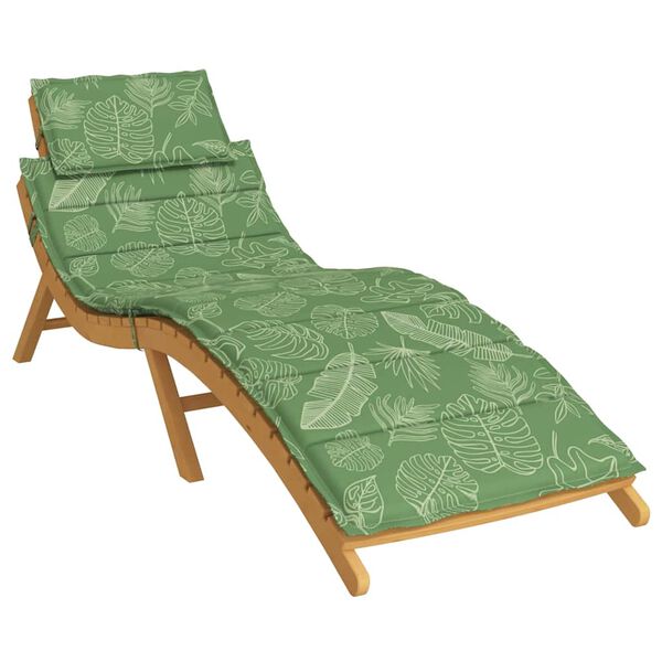 vidaXL Coussin de chaise longue motif de feuilles tissu oxford