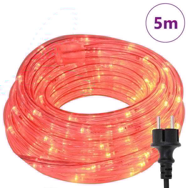 vidaXL Lumi&egrave;re en corde avec 120 LED Rouge 5 m PVC