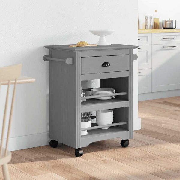 VidaXL Chariot de cuisine BODO gris 67,5x45x80 cm