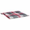 vidaXL Coussins de chaise de jardin lot de 4 carreaux rouges 50x50x4cm