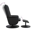 vidaXL Fauteuil inclinable de massage avec repose-pied noir similicuir