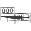 vidaXL Cadre de lit métal sans matelas avec pied de lit noir 100x190cm