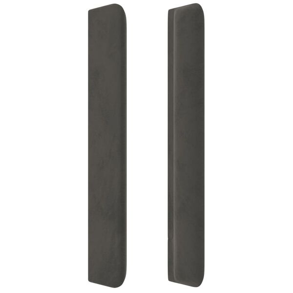 vidaXL T&ecirc;te de lit avec oreilles Gris fonc&eacute; 163x16x118/128 cm Velours