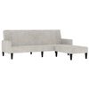 vidaXL Canap&eacute;-lit &agrave; 2 places avec tabouret Gris clair Tissu microfibre