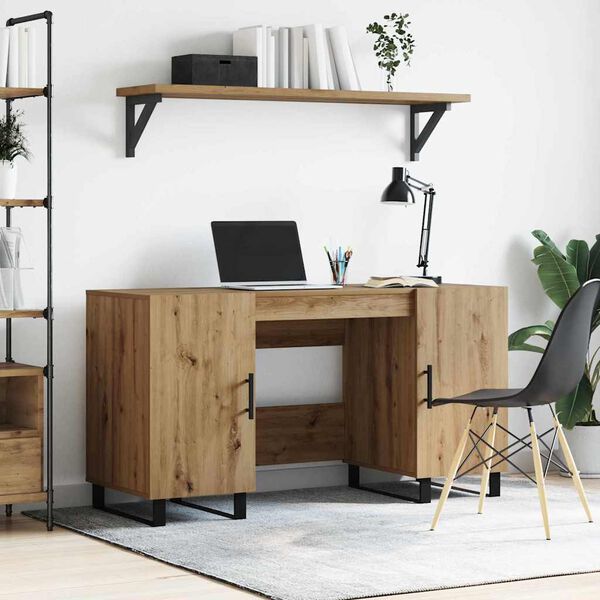 vidaXL Bureau chêne artisanal 140 x 50 x 75 cm Bois d'ingénierie