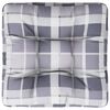 vidaXL Coussin de palette carreaux gris 58x58x10 cm tissu