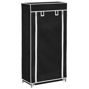 vidaXL Armoire &agrave; chaussures avec housse 58 x 28 x 106 cm Tissu Noir