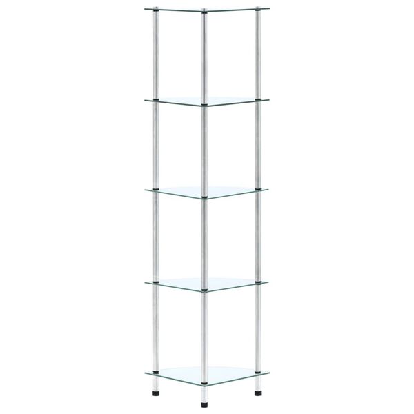 vidaXL Étagère 5 niveaux Transparent 30x30x130 cm Verre trempé