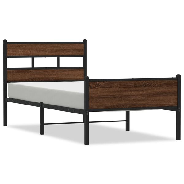 vidaXL Cadre de lit sans matelas ch&ecirc;ne marron 100x200 cm