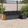 vidaXL Salon de jardin 5 pcs avec coussins noir r&eacute;sine tress&eacute;e