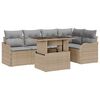 vidaXL Ensemble de canap&eacute; de jardin 6 pc Beige Poly Rattan