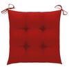 vidaXL Chaises de jardin lot de 2 et coussins rouge Bois teck massif