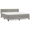 vidaXL Sommier &agrave; lattes de lit et matelas Gris clair 160x200cm Velours