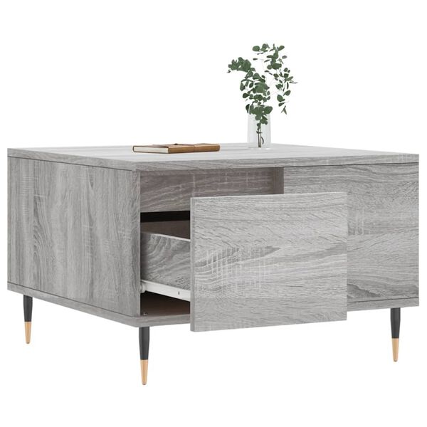 vidaXL Table basse sonoma gris 55x55x36,5 cm bois d'ingénierie