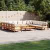 vidaXL Salon de jardin avec coussins 10 pcs bois d'acacia solide