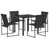 vidaXL Ensemble de salle &agrave; manger pour jardin 5 pc Noir