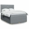 vidaXL Sommier &agrave; lattes de lit avec matelas Gris clair 140x190cm Tissu