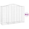 vidaXL Paniers à gabions arqués 12 pcs 200x50x140/160 cm Fer galvanisé