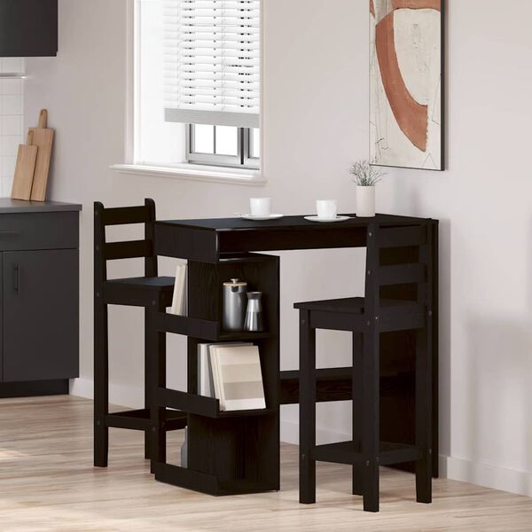 vidaXL Table de bar Ch&ecirc;ne noir 100 x 48 x 101,5 cm Bois d'ing&eacute;nierie