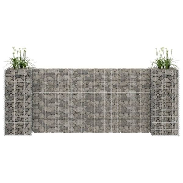 vidaXL Jardinière à gabion en H Fil d'acier 260x40x100 cm