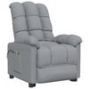 vidaXL Fauteuil de massage inclinable Gris clair Tissu