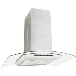 vidaXL Hotte &icirc;lot avec &eacute;cran tactile LCD et capteur 90 cm 756 m&sup3;/h LED