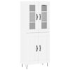 vidaXL Buffet haut Blanc 69,5x34x180 cm Bois d'ing&eacute;nierie