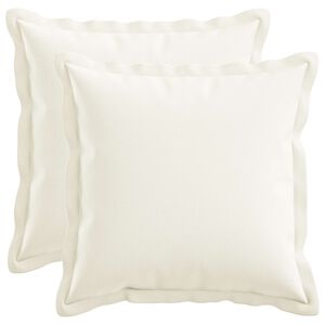 vidaXL Housse de coussin 2 pcs HOUTEN Blanc 30 x 30 cm Lin synth&eacute;tique