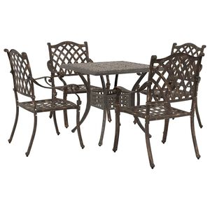 vidaXL Ensemble de tables de jardin 5 pcs Bronze Aluminium coul&eacute;