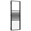 vidaXL Porte en verre 76 x 3,5 x 201,5 cm Aluminium Noir