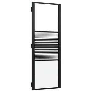 vidaXL Porte en verre 76 x 3,5 x 201,5 cm Aluminium Noir