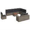 vidaXL Salon de jardin 11 pcs avec coussins gris r&eacute;sine tress&eacute;e
