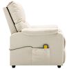 vidaXL Fauteuil de massage TV inclinable cr&egrave;me Tissu