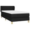 vidaXL Sommier &agrave; lattes de lit avec matelas Noir 90x190 cm Tissu