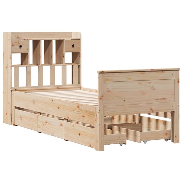 vidaXL Lit bibliothèque sans matelas 90x200 cm bois de pin massif