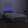 vidaXL Sommier &agrave; lattes de lit avec matelas LED Taupe 120x200 cm Tissu