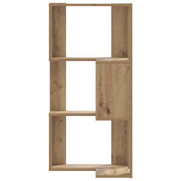 Bibliothèque En Bois D'ingénierie Chêne 90x28x90 Cm - 9 Compartiments Dont 5 Avec Portes, Style Industriel