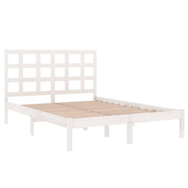 vidaXL Cadre de lit sans matelas blanc 120x200 cm bois massif