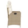 vidaXL Chaise inclinable de jardin avec coussins beige résine tressée