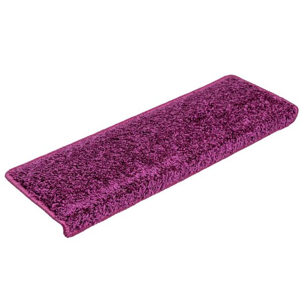 vidaXL Tapis d'escalier 20 pi&egrave;ces 65 x 21 x 4 cm Violet Bord rectangulaire