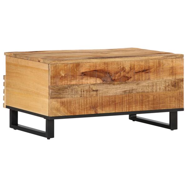 vidaXL Table basse 80x55x40 cm bois de manguier massif brut