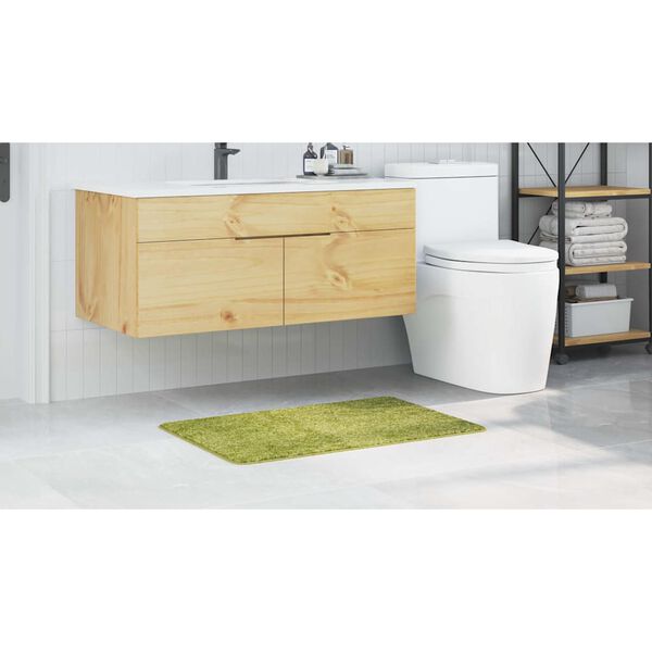 vidaXL Tapis de bain antid&eacute;rapant Vert 60 x 90 cm PP