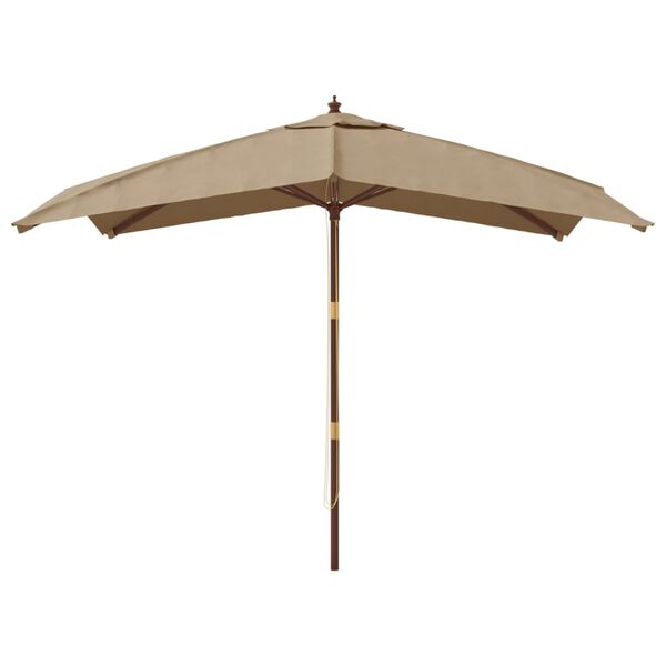 vidaXL Parasol de jardin avec m&acirc;t en bois taupe 300x300x273 cm