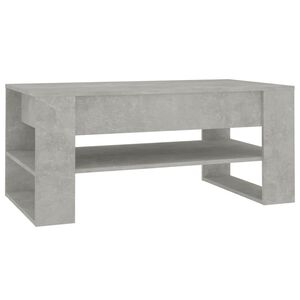 vidaXL Table basse Gris b&eacute;ton 102x55x45 cm Bois d'ing&eacute;nierie